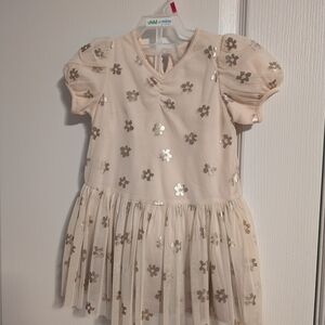 Stella McCartney Cream Dress with Gold Floral Accents
